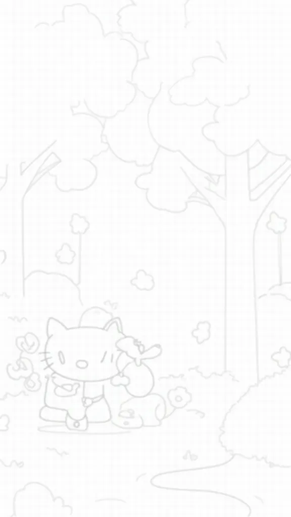 hello kitty cinnamoroll coloring page